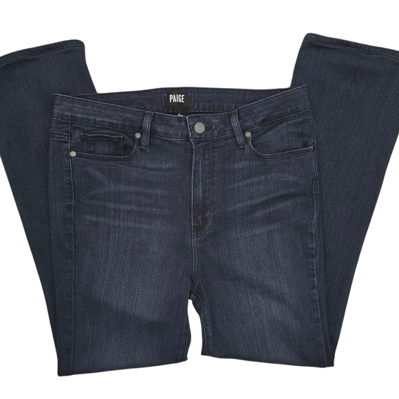 Paige Made In USA High Rise Manhattan Women's Dark Blue Jeans Size 31 - Picture 1 of 16